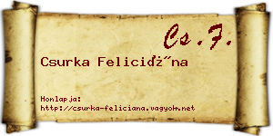 Csurka Feliciána névjegykártya